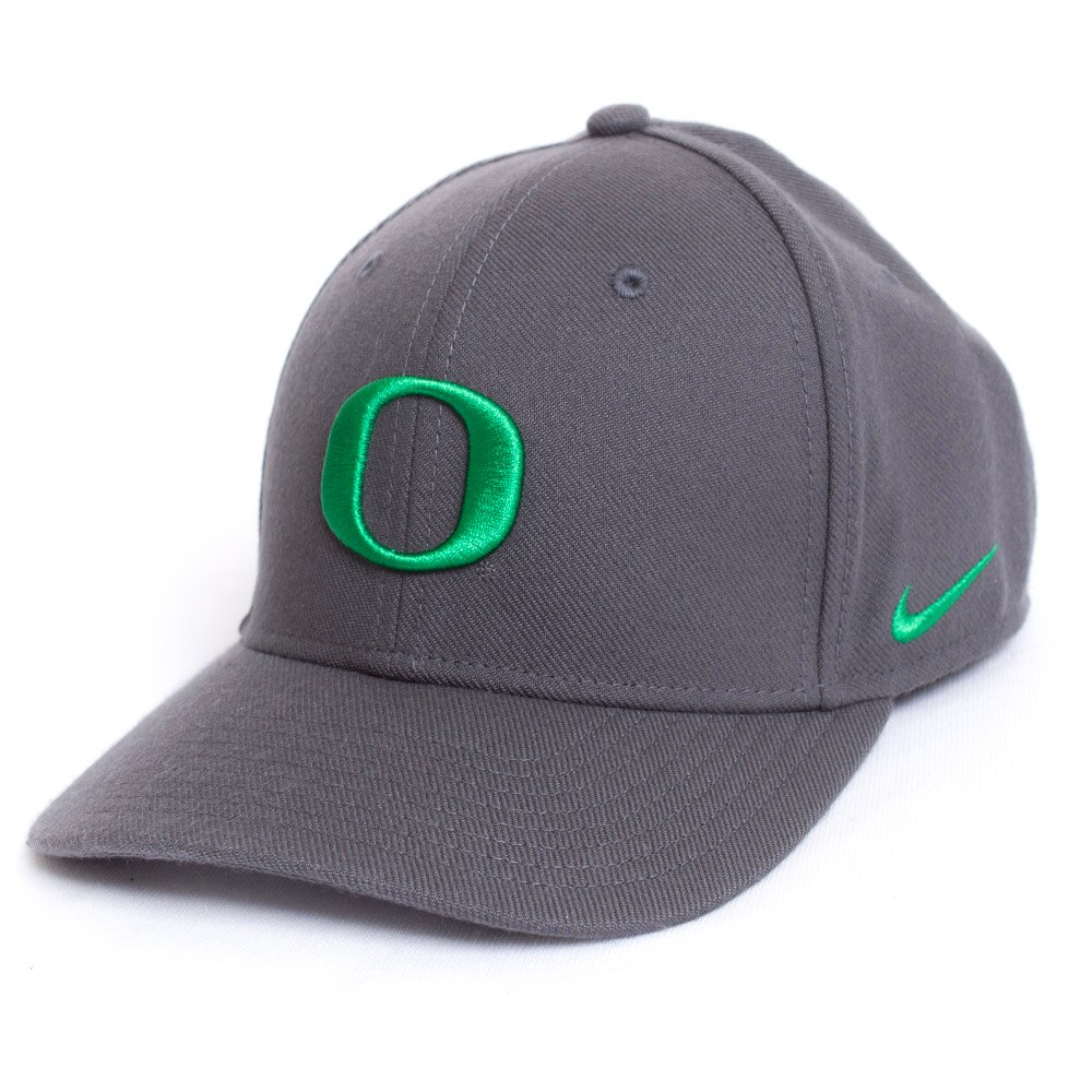 Anthracite Nike Rise Structured Swoosh Green O Green Ducks Flex Fit Hat